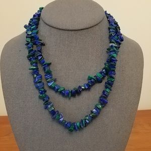 Sodalite & Malachite long necklace